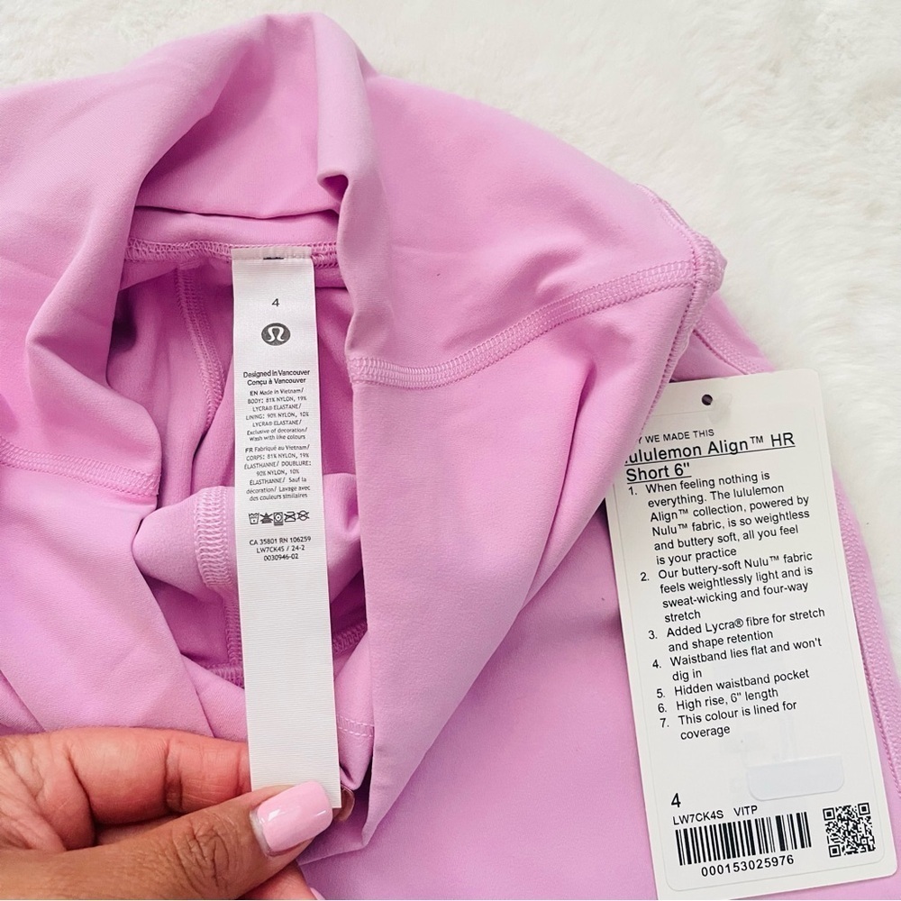 Lululemon Align Light Pink Shorts 6” - Picture 6 of 9